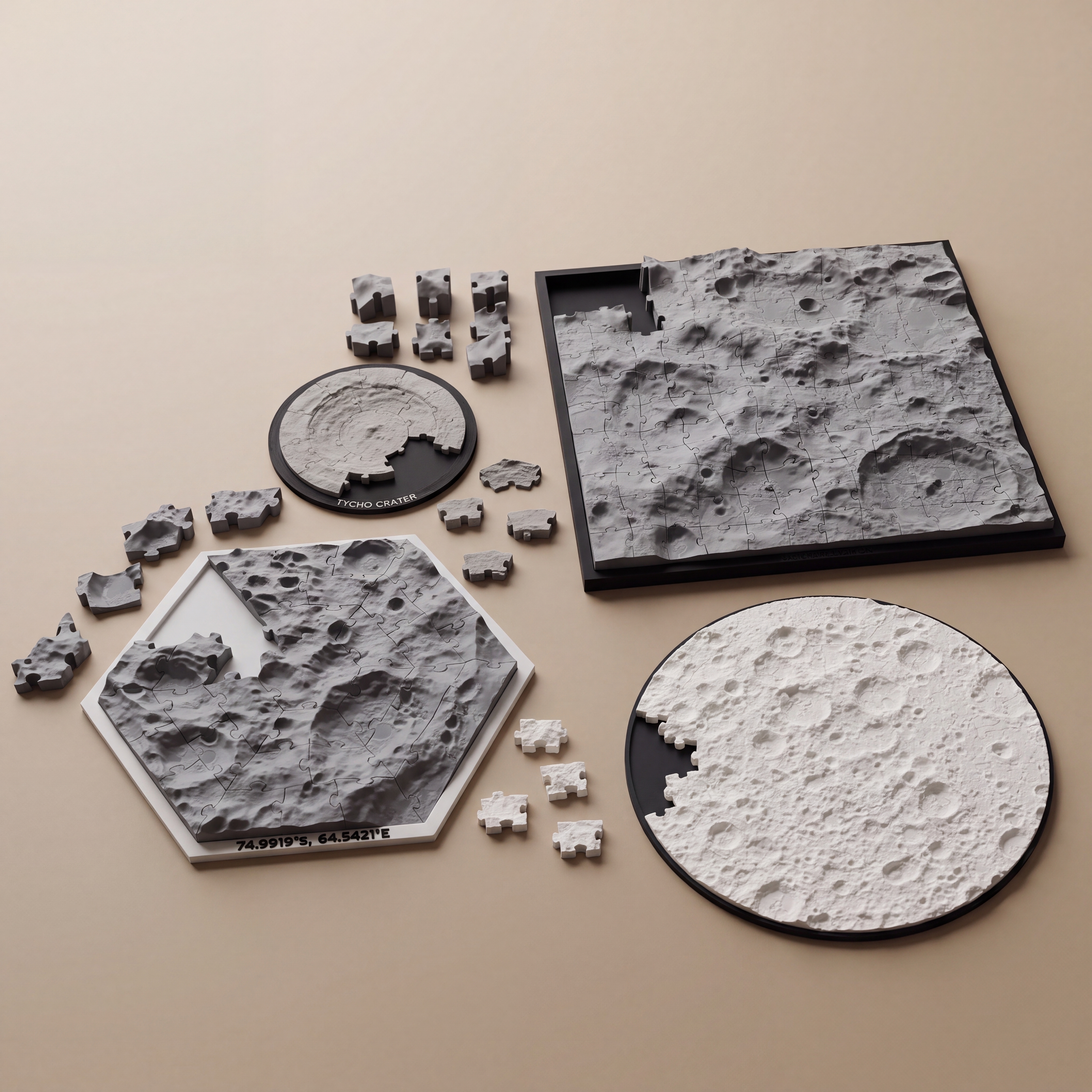 Lunar Puzzle Collection 3D printed